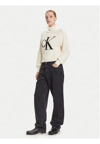 Calvin Klein Jeans Golf LV047D349G Écru Loose Fit. Typ kołnierza: golf. Materiał: bawełna #3