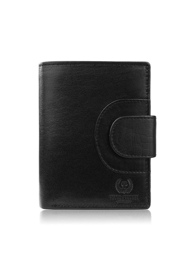 PAOLO PERUZZI - Portfel damski skórzany klasyczny czarny ze skóry naturalnej licowej Paolo Peruzzi AL-05-BL. Kolor: czarny. Materiał: skóra