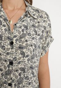 Born2be - Czarna Sukienka Bawełniana Koszulowa we Wzór Paisley Aelluria. Kolor: czarny. Materiał: bawełna. Wzór: paisley. Typ sukienki: koszulowe #2