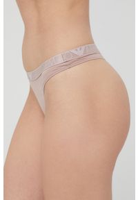 Emporio Armani Underwear stringi kolor różowy. Kolor: różowy. Materiał: materiał