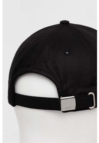 Calvin Klein czapka z daszkiem kolor czarny gładka. Kolor: czarny. Materiał: włókno, lyocell. Wzór: gładki #4