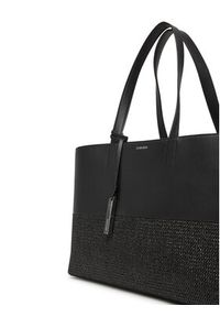 Calvin Klein Torebka Ck Mixmedia Shopper_Raffia K60K613167 Czarny. Kolor: czarny. Materiał: skórzane