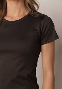 Born2be - Ciemnoszary Gładki T-shirt o Klasycznym Kroju Lycoris. Okazja: do domu, do pracy, na co dzień. Kolor: szary. Materiał: jeans. Wzór: gładki. Styl: klasyczny #4