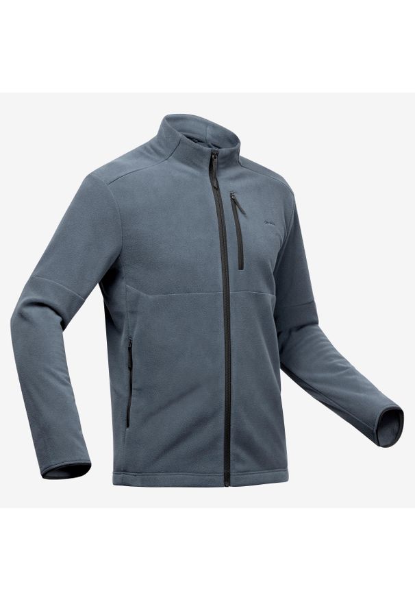 quechua - Polar turystyczny męski Quechua MH500 zamek. Kolor: szary. Materiał: materiał, poliester