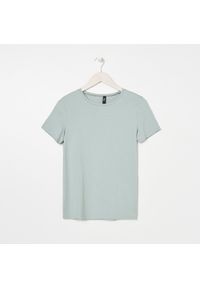 Sinsay - Koszulka basic z krótkimi rękawami ECO AWARE - Turkusowy. Kolor: turkusowy. Długość rękawa: krótki rękaw. Długość: krótkie #1