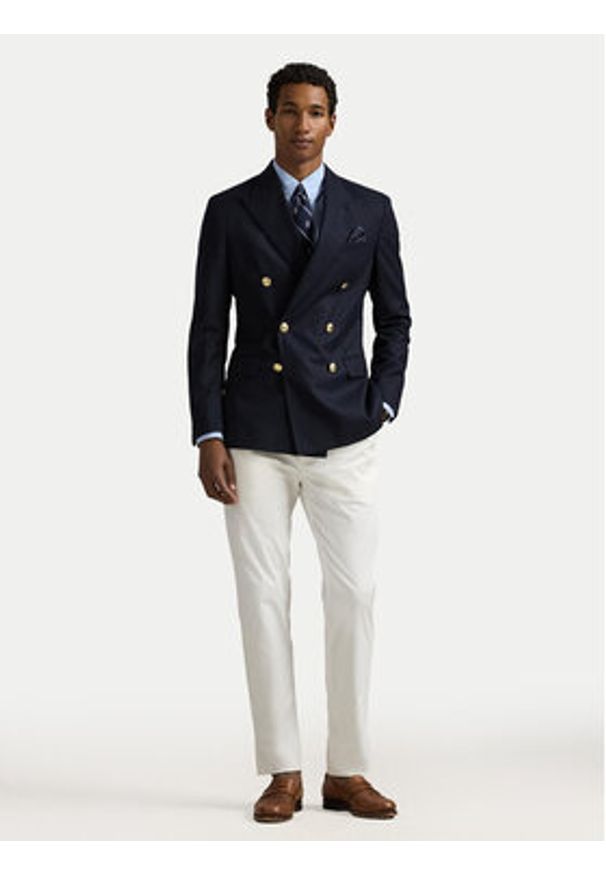 Polo Ralph Lauren Koszula 710929344018 Błękitny Slim Fit. Typ kołnierza: polo. Kolor: niebieski. Materiał: bawełna