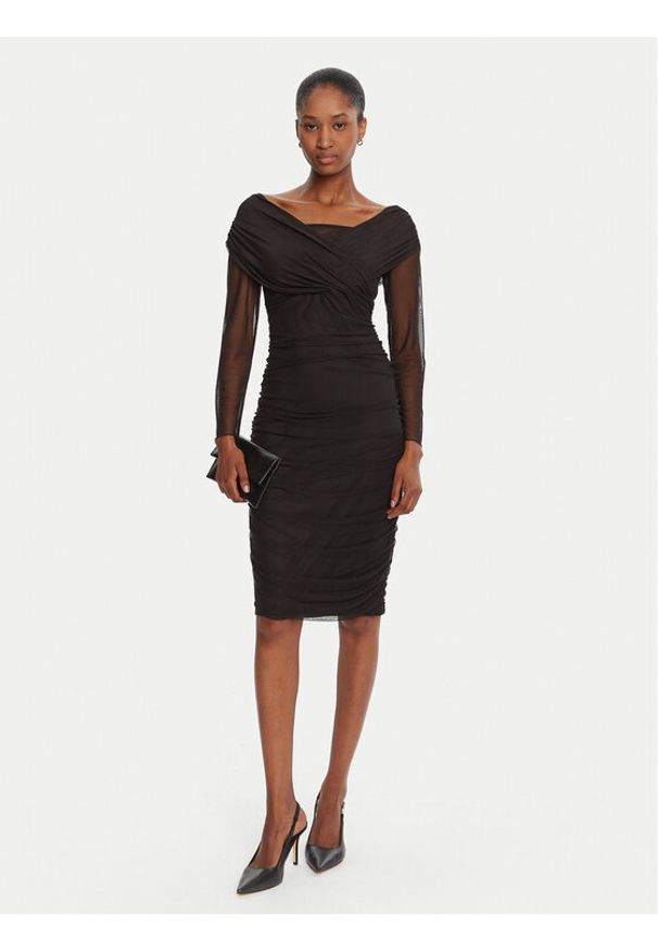 Rinascimento Sukienka koktajlowa CFC0126152003 Czarny Slim Fit. Kolor: czarny. Materiał: syntetyk. Styl: wizytowy