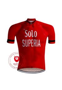 REDTED - Vintage Solo Superia Vintage Cycling Jersey - RedTed. Kolor: czerwony. Materiał: poliester. Sport: kolarstwo