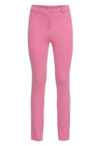 Spodnie bonprix jeżynowy sorbetowy. Kolor: fioletowy. Materiał: elastan, poliamid, wiskoza, materiał #1