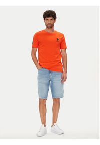 U.S. Polo Assn. T-Shirt MUP3311 Pomarańczowy Slim Fit. Typ kołnierza: polo. Kolor: pomarańczowy. Materiał: bawełna #4