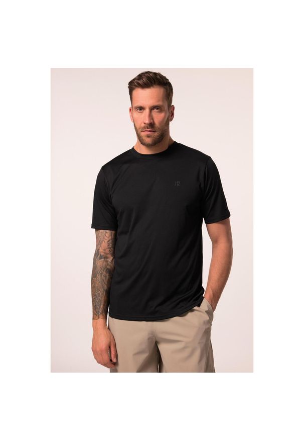 JAY-PI - Męski T-shirt FLEXNAMIC® fitness rękaw 1/2 QuickDry nadruk z tyłu. Kolekcja: plus size. Kolor: czarny. Materiał: poliester, materiał. Wzór: nadruk. Sport: fitness