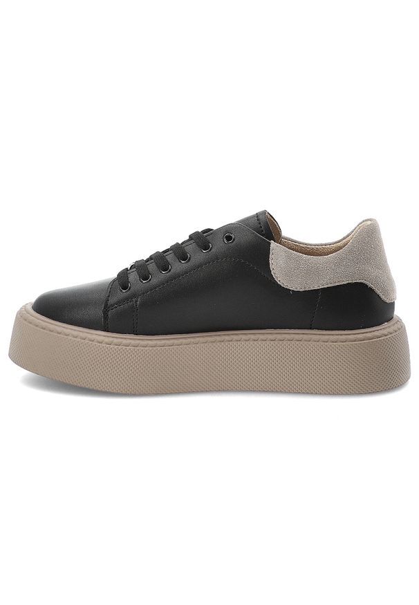 Czarne Sneakersy Filippo Sportowe Obuwie Damskie. Okazja: na co dzień. Zapięcie: sznurówki. Kolor: czarny. Materiał: guma, materiał. Szerokość cholewki: normalna. Styl: sportowy