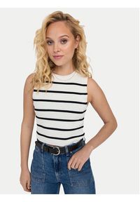 only - ONLY Top Majli 15255533 Écru Regular Fit. Materiał: syntetyk, wiskoza #3