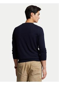 Polo Ralph Lauren Sweter Ls Sf Cn Pp 710684957001 Granatowy Slim Fit. Typ kołnierza: polo. Kolor: niebieski. Materiał: bawełna