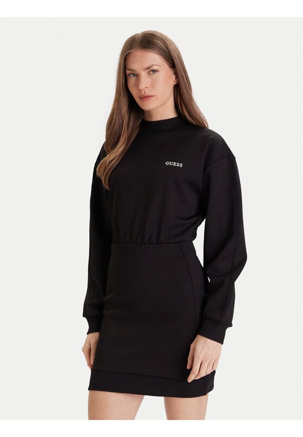Guess Sukienka codzienna V5YK02 KCX22 Czarny Regular Fit. Okazja: na co dzień. Kolor: czarny. Materiał: syntetyk. Typ sukienki: proste. Styl: casual