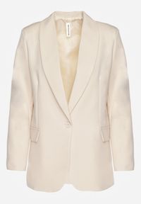 Renee - Beżowa Marynarka z Ozdobną Imitacją Kieszeni Nilzedi. Okazja: na co dzień, na spotkanie biznesowe, do pracy. Kolor: beżowy. Styl: casual, biznesowy, elegancki, klasyczny #6