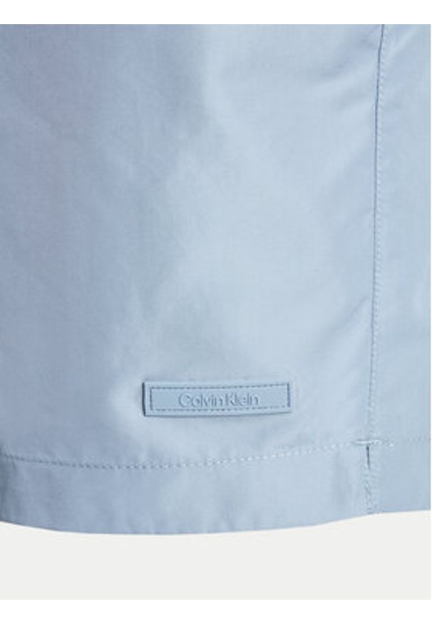 Calvin Klein Swimwear Szorty kąpielowe KM0KM01082 Niebieski Regular Fit. Kolor: niebieski. Materiał: syntetyk