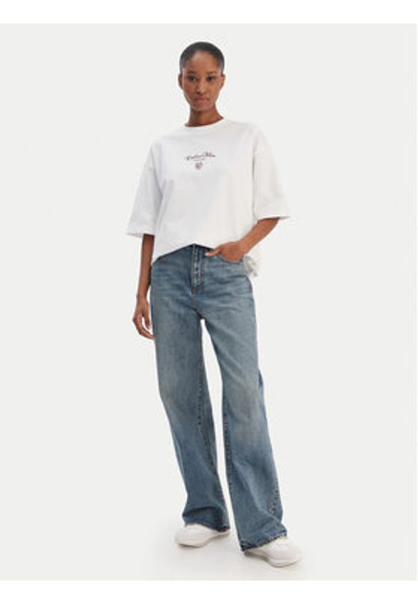 Calvin Klein Jeans T-Shirt LV047E232G Biały Relaxed Fit. Kolor: biały. Materiał: bawełna