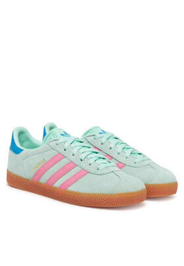 Adidas - adidas Sneakersy Gazelle JP7125 Zielony. Kolor: zielony. Materiał: skóra, zamsz. Model: Adidas Gazelle