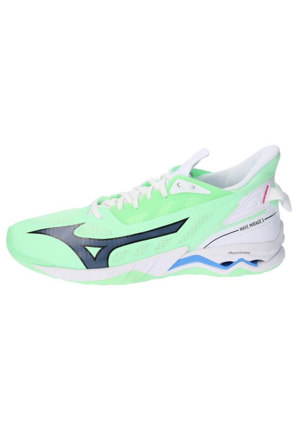 Buty halowe Mizuno Wave Mirage. Kolor: wielokolorowy, czarny, zielony. Model: Mizuno Wave. Sport: piłka ręczna