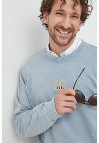 Guess bluza męska kolor niebieski melanżowa. Kolor: niebieski. Wzór: melanż #1