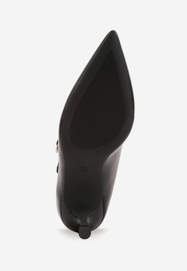 Renee - Czarne Czółenka Zapinane na Sprzączkę na Cienkiej Szpilce Zinariel. Zapięcie: sprzączka. Kolor: czarny. Obcas: na obcasie. Wysokość obcasa: średni