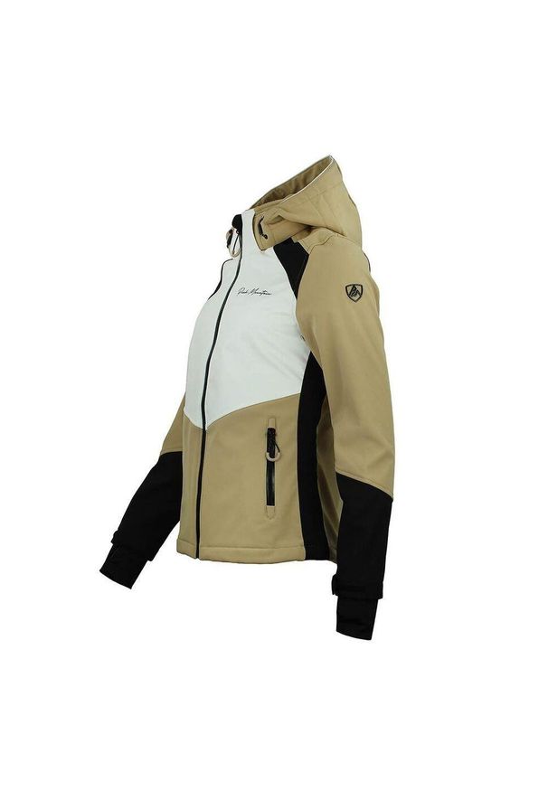 PEAK MOUNTAIN - Kurtka damska Peak Mountain Softshell Ametisffb. Typ kołnierza: kołnierzyk stójkowy. Kolor: beżowy, wielokolorowy, brązowy. Materiał: softshell. Sport: turystyka piesza