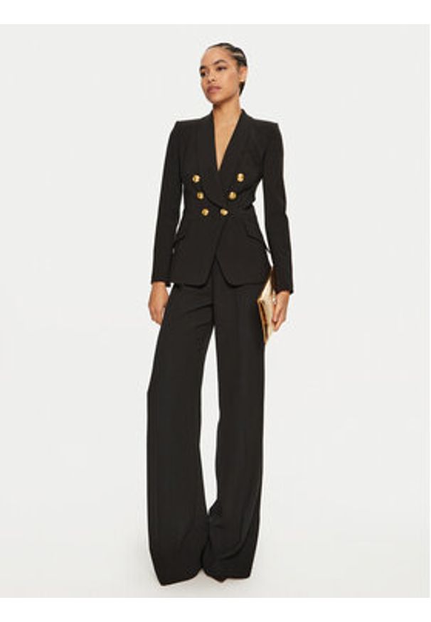 Elisabetta Franchi Marynarka GI-093-46E2-V560 Czarny Regular Fit. Kolor: czarny. Materiał: syntetyk