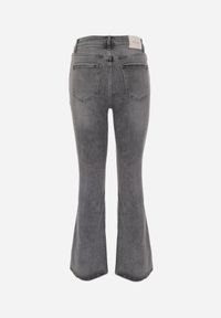 Born2be - Szare Jeansy Dzwony z Regularnym Stanem z Bawełną i Domieszką Wiskozy Peigenia. Okazja: do pracy, na co dzień. Kolor: szary. Sezon: lato. Styl: retro, klasyczny, casual, wizytowy #8