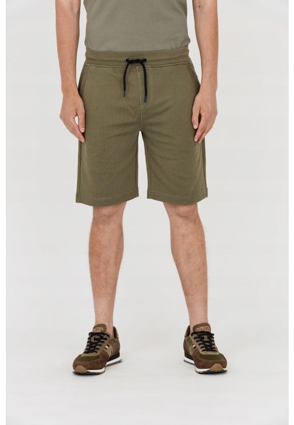 Aeronautica Militare - AERONAUTICA MILITARE Męskie dresowe bermudy zielone, Rozmiar XXL. Kolor: zielony. Materiał: bawełna, dresówka. Wzór: haft