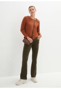 bonprix - Shirt z długim rękawem i ozdobnymi guzikami. Kolor: brązowy. Materiał: bawełna. Długość rękawa: długi rękaw. Długość: długie #3