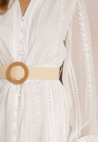 Renee - Biała Sukienka Merrinni. Kolor: biały. Materiał: tkanina. Wzór: haft. Styl: klasyczny, boho #5