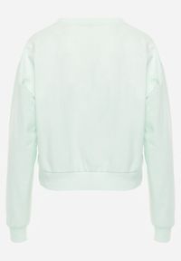 Renee - Miętowa Bluza z Bawełną ze Ściągaczami przy Rękawach i w Pasie Alberia. Kolor: miętowy. Materiał: bawełna #2