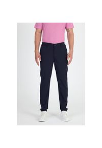 WOOLONA - Spodnie Chino Męskie Merino - Smart & Flex. Kolor: niebieski. Sport: turystyka piesza