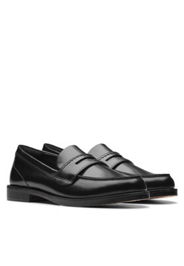 Clarks Mokasyny Straven Edge 26181277 Czarny. Kolor: czarny. Materiał: skóra