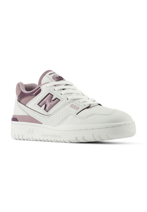 Buty damskie New Balance BBW550EF – białe. Kolor: biały. Materiał: skóra. Szerokość cholewki: normalna
