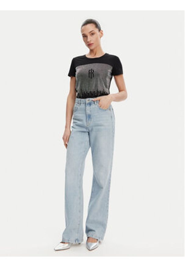 Fracomina T-Shirt FP25ST3002J449N4 Czarny Regular Fit. Kolor: czarny. Materiał: bawełna