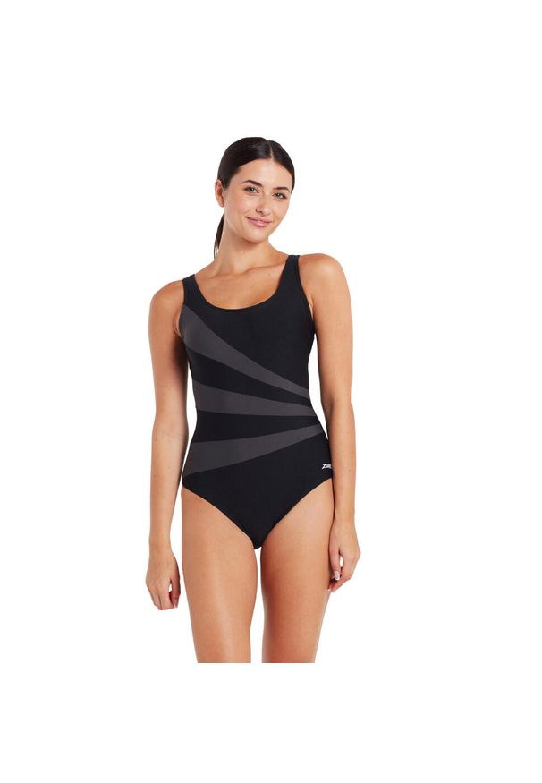 ZOGGS - Jednoczęściowy strój kąpielowy z regulacją dla kobiet Zoggs Sandon Scoopback E+. Kolor: czarny
