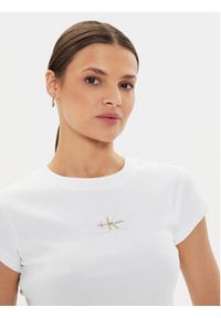 Calvin Klein Jeans T-Shirt Baby J20J223552 Biały Slim Fit. Kolor: biały. Materiał: bawełna #4
