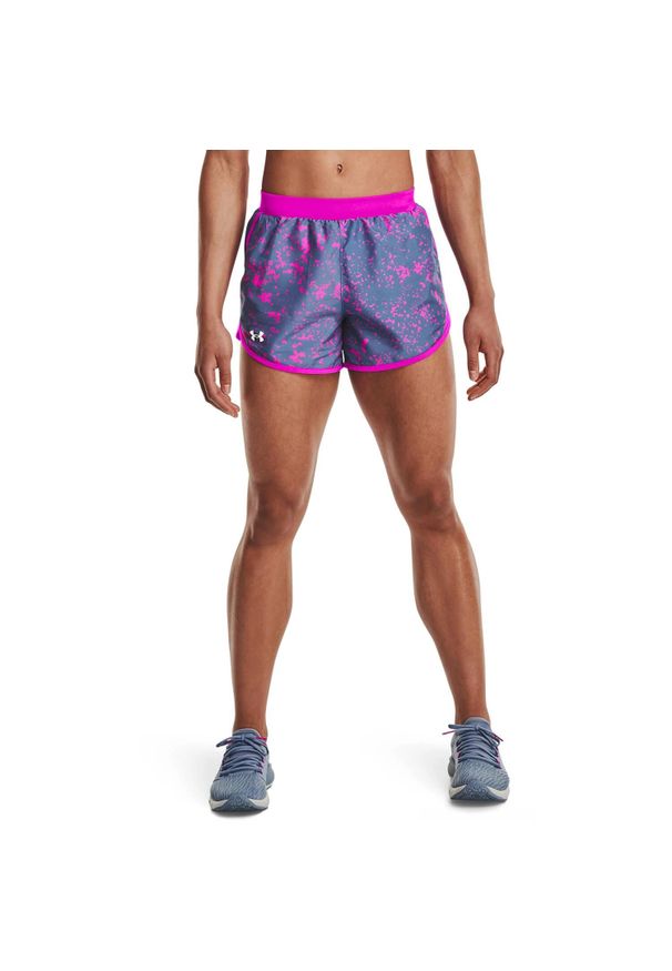 Spodenki krótkie damskie Under Armour Fly By 2.0 Printed Short. Kolor: niebieski. Długość: krótkie