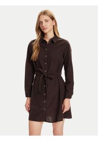 Vero Moda Sukienka koszulowa Elly 10334288 Brązowy Regular Fit. Kolor: brązowy. Materiał: syntetyk. Typ sukienki: koszulowe