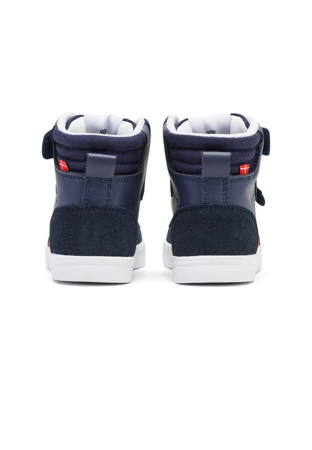 Buty do chodzenia dla dzieci Hummel slimmer stadil leather high. Okazja: na co dzień. Kolor: niebieski. Sport: turystyka piesza