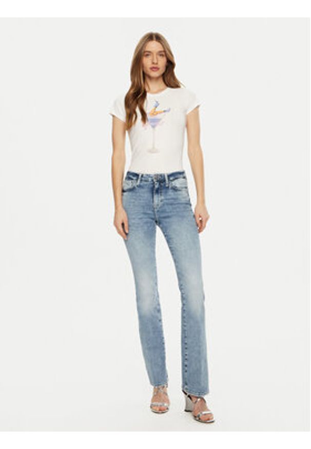 Guess T-Shirt W5RI29 KA0Q1 Biały Regular Fit. Kolor: biały. Materiał: bawełna
