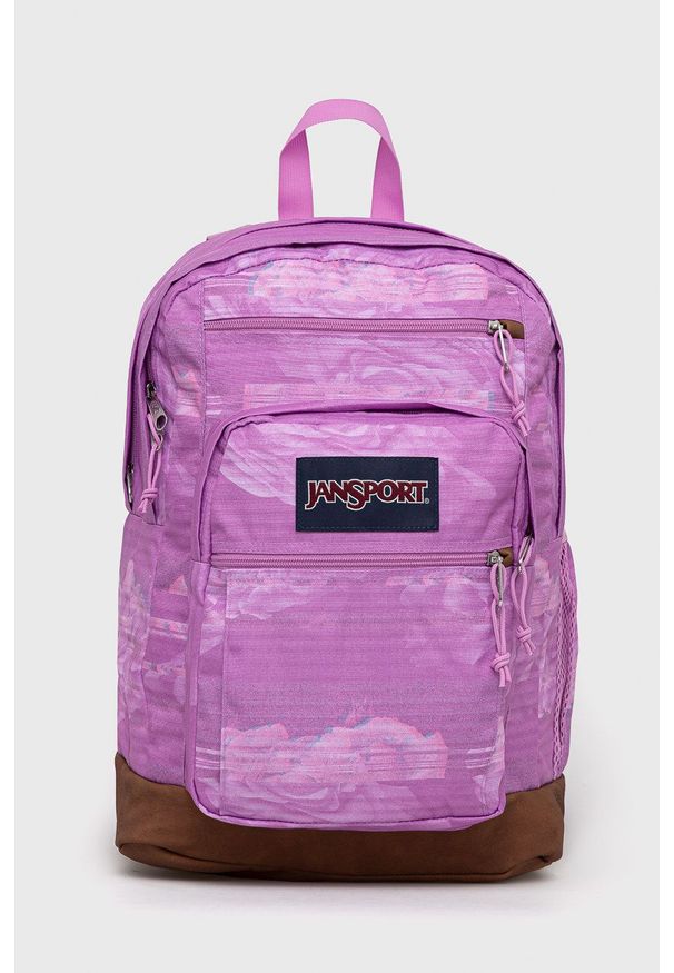 JanSport - Jansport plecak kolor różowy duży wzorzysty. Kolor: różowy. Materiał: poliester
