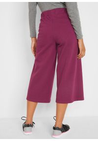 Spodnie dresowe culotte 7/8 z bawełny organicznej, Level 1 bonprix jeżynowy. Kolor: fioletowy. Materiał: materiał, bawełna. Styl: sportowy #5