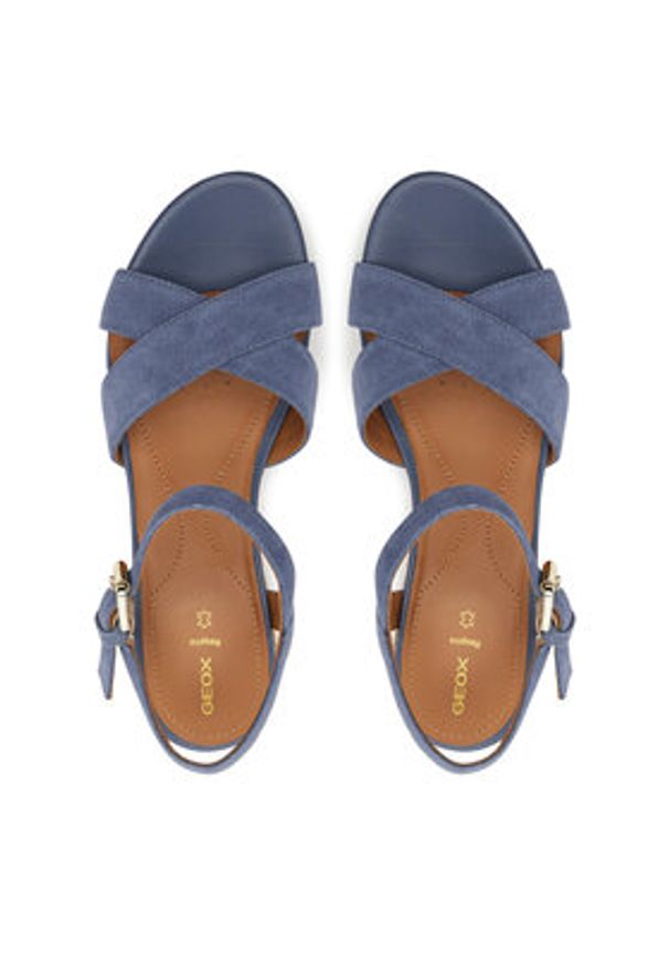 Geox Espadryle D Ischia Corda D55HHB 00020 C4005 Granatowy. Kolor: niebieski. Materiał: skóra, zamsz