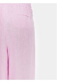 Marella Spodnie materiałowe Apogeo 2413131084 Różowy Regular Fit. Kolor: różowy. Materiał: len