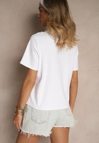 Renee - Biały Klasyczny T-shirt z Grubszej Bawełny Tiavone. Okazja: na co dzień. Kolor: biały. Materiał: bawełna. Styl: klasyczny #5