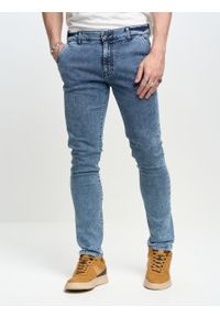 Big-Star - Spodnie chinosy jeans męskie niebieskie Cinar 322. Stan: obniżony. Kolor: niebieski. Styl: vintage, klasyczny #4