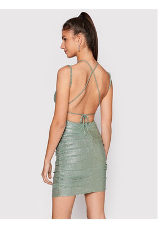Guess Sukienka koktajlowa W2YK44 KB840 Zielony Slim Fit. Kolor: zielony. Materiał: syntetyk. Styl: wizytowy
